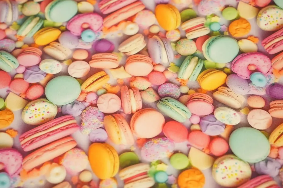 Cotone Fantasie Tridimensionale Macarons
