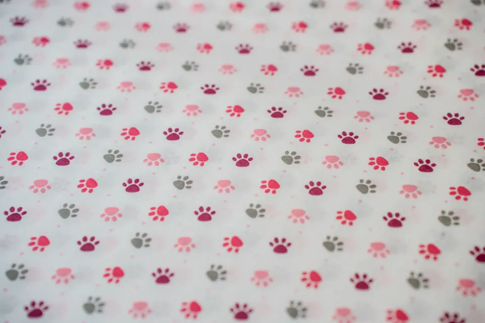 Cotone Bimbo Fantasia Zampette Rosa