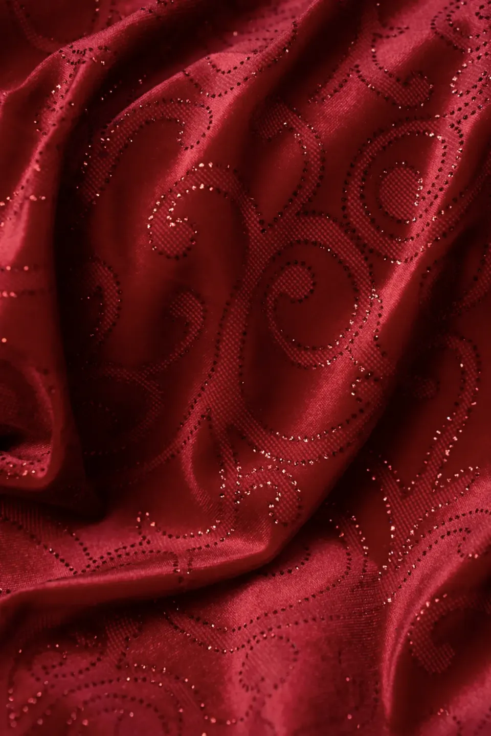 Velluto Elasticizzato Arabesque Lurex Rosso