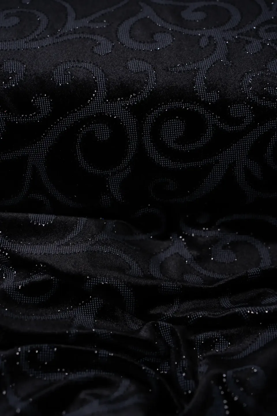 Velluto Elasticizzato Arabesque Lurex Nero