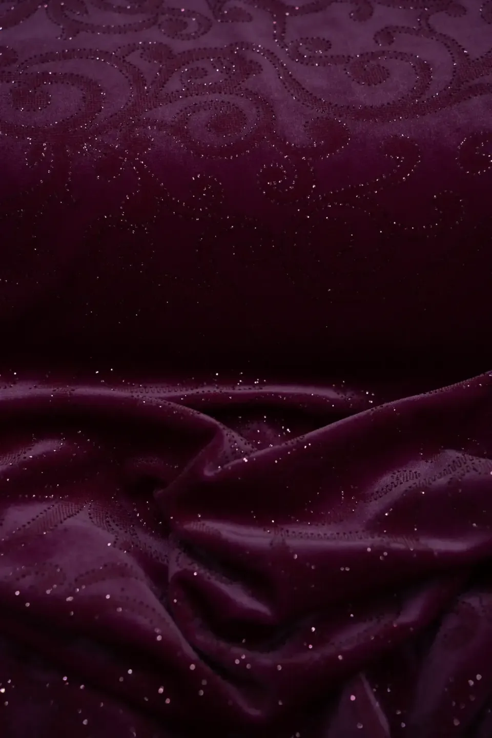 Velluto Elasticizzato Arabesque Lurex Viola