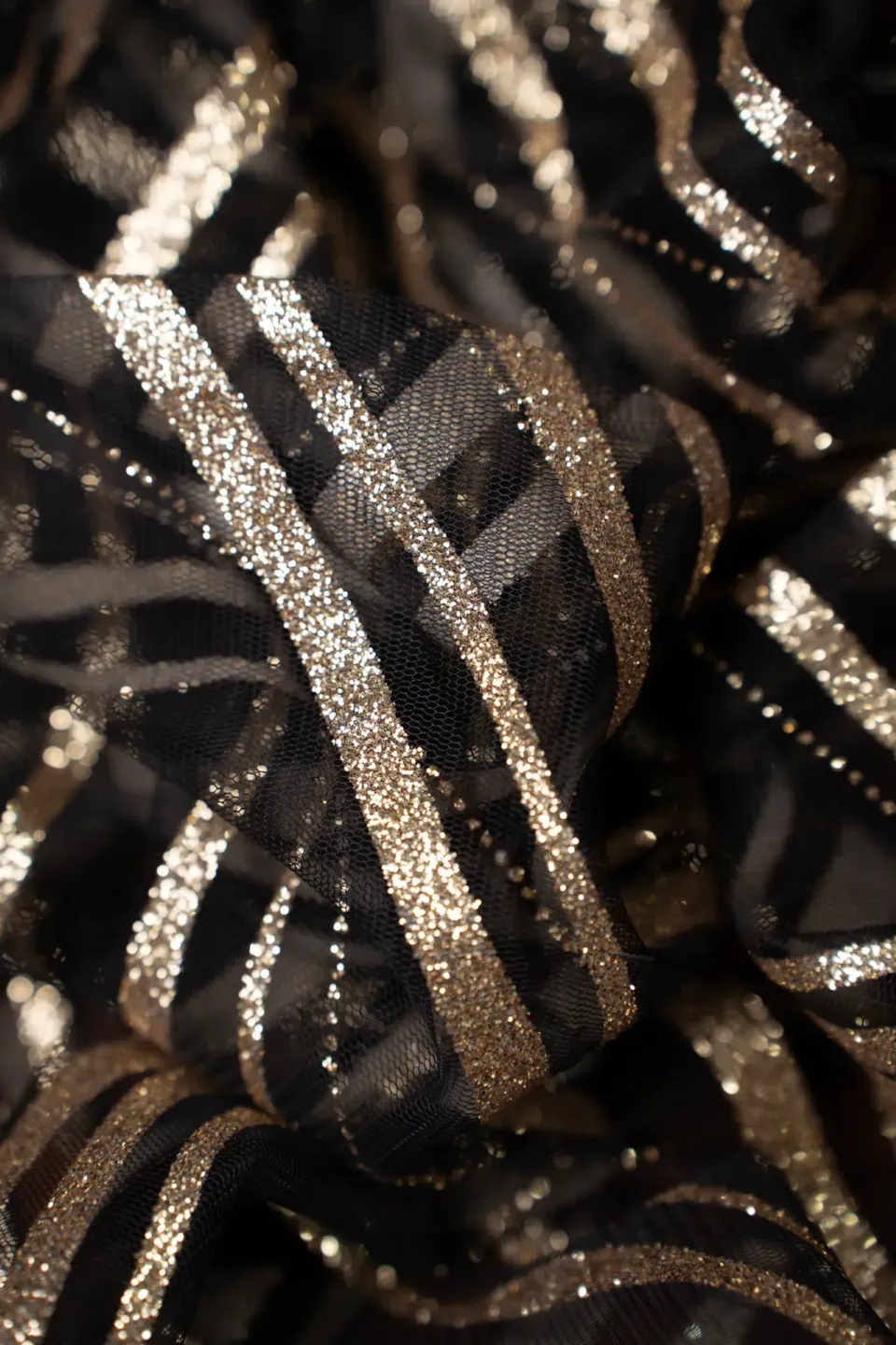 Tulle Onda Glitter fine serie Oro