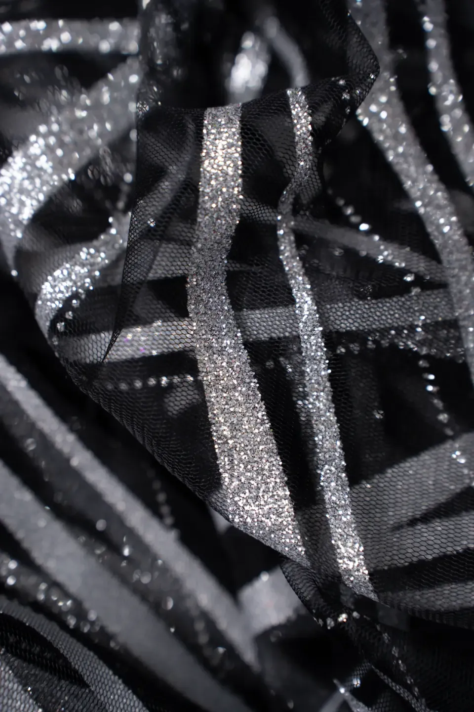 Tulle Onda Glitter fine serie Grigio