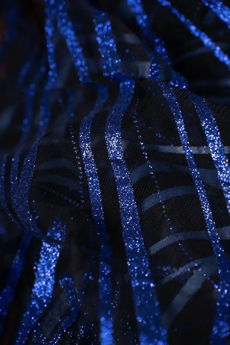 Tulle Onda Glitter fine serie Blu