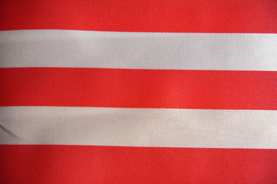 Raso 100% PL h. 150 Riga Bianca e Rossa