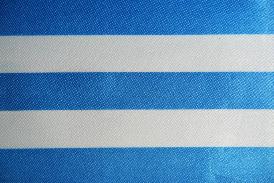 Raso 100% PL h. 150 Riga Bianca e Azzurra