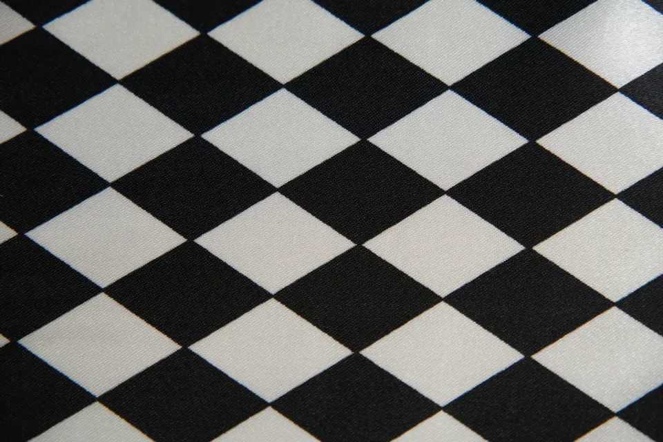 Raso 100% PL h. 150 Arlecchino Bianco e Nero