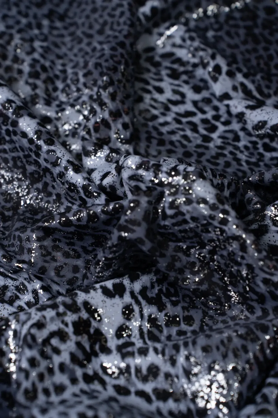 Lycra Spalmata Animalier Leopardata blu