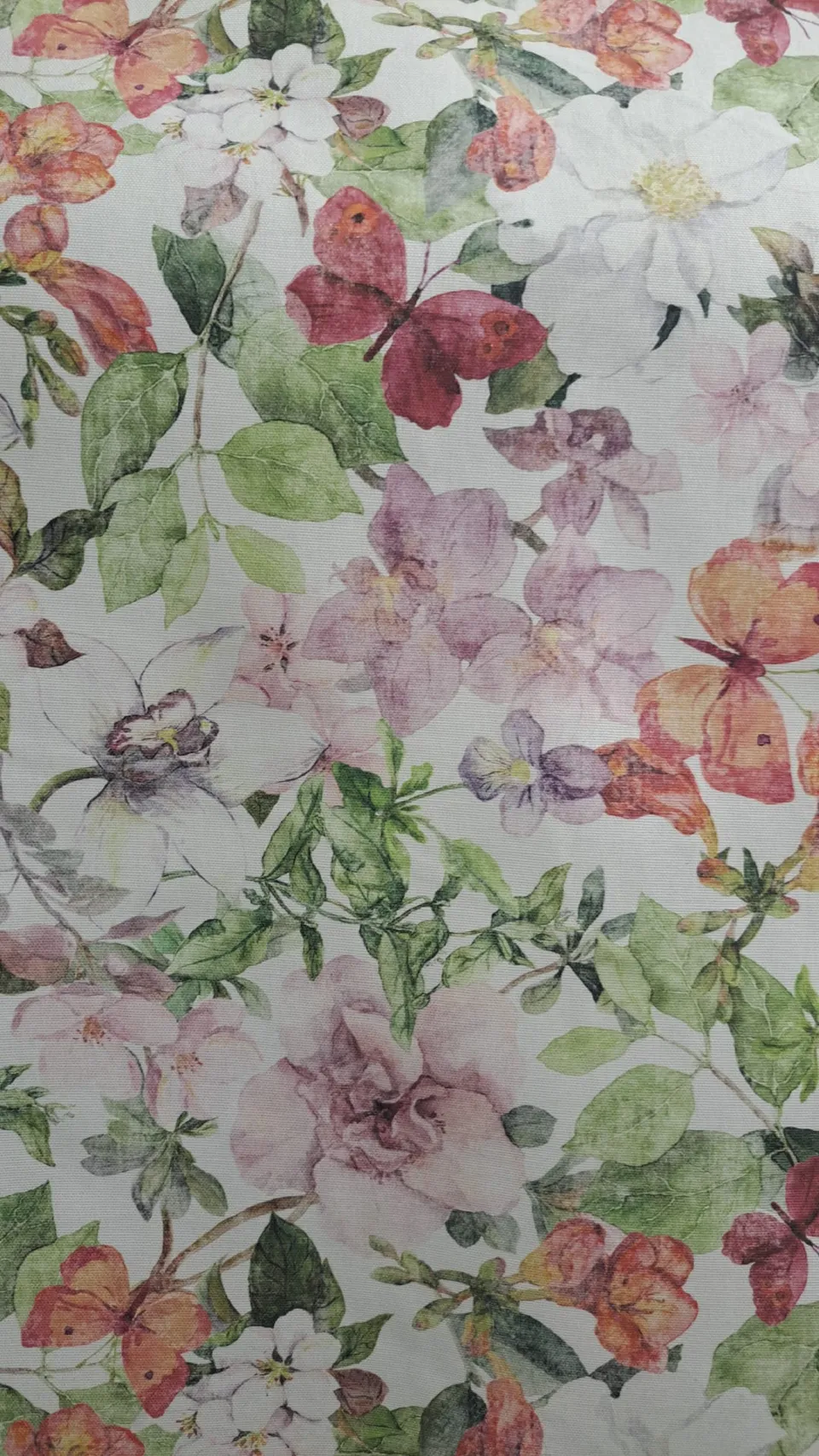 Cotone Stampato Fiori e Farfalle h.280