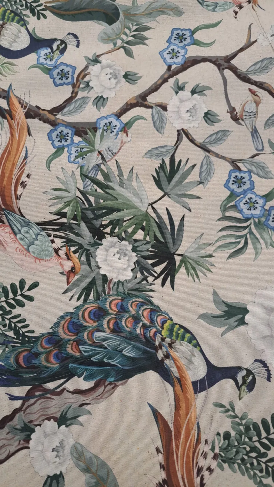 Cotone Stampato Pavoni e Fiori h.280