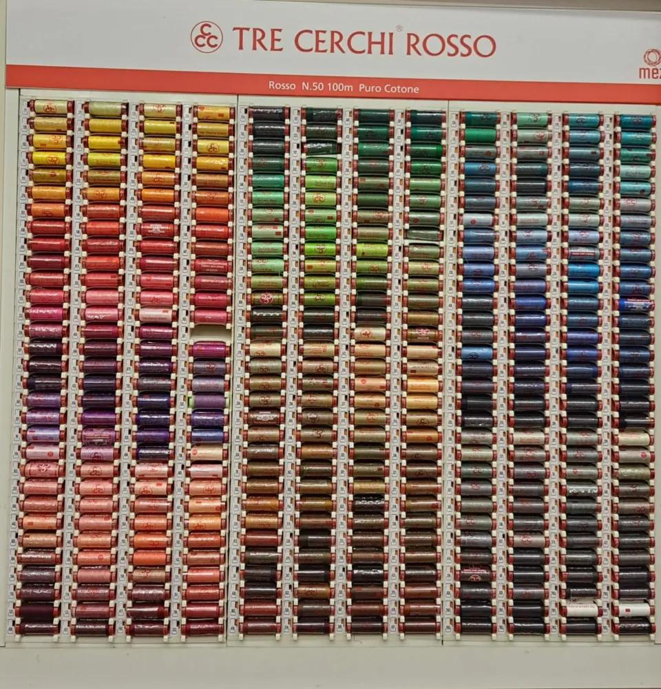 Filo Cucirino Tre Cerchi Rosso N.50 Puro Cotone 100 m