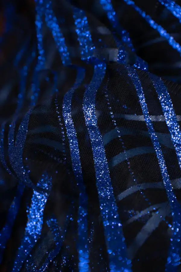 Tulle Onda Glitter fine serie Blu
