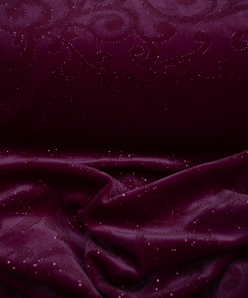 Velluto Elasticizzato Arabesque Lurex Viola