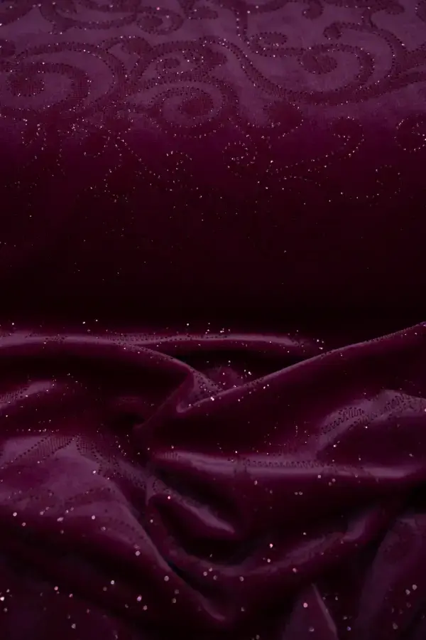 Velluto Elasticizzato Arabesque Lurex Viola