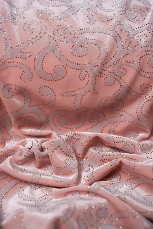 Velluto Elasticizzato Arabesque Lurex Rosa