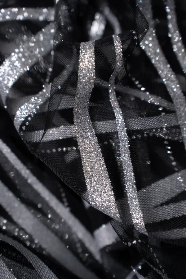 Tulle Onda Glitter fine serie Grigio
