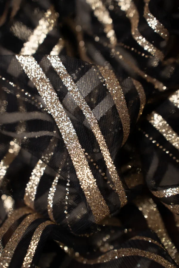 Tulle Onda Glitter fine serie Oro