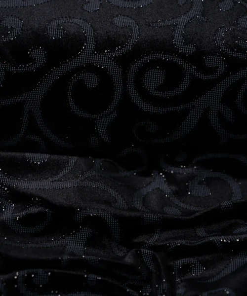 Velluto Elasticizzato Arabesque Lurex Nero