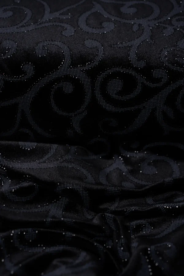 Velluto Elasticizzato Arabesque Lurex Nero