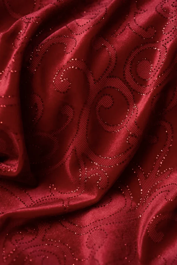 Velluto Elasticizzato Arabesque Lurex Rosso