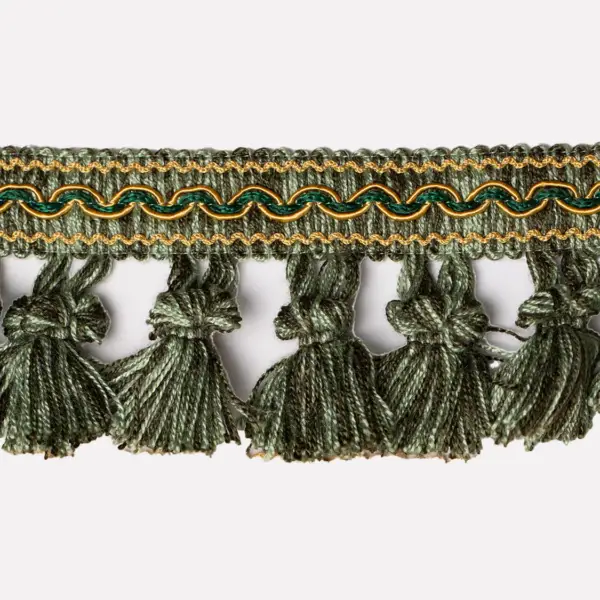 Passamaneria Fioccata Verde Scuro e Oro
