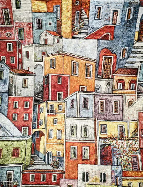Tessuto Gobelin Città Colorata h.280