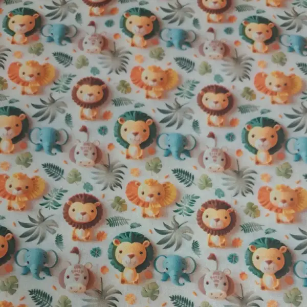Cotone Fantasie Tridimensionale Leoncini